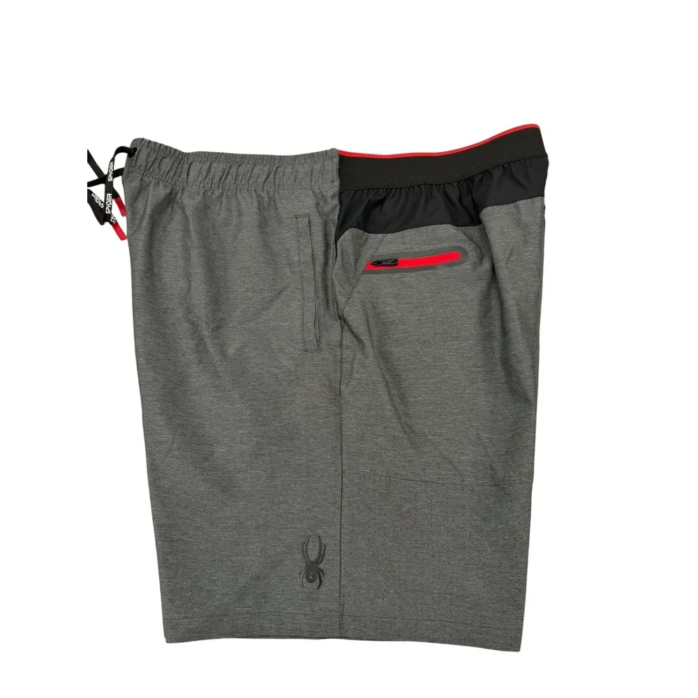Spyder Active Mens XL Gray ProWeb Athletic Training Gym Shorts SPM513